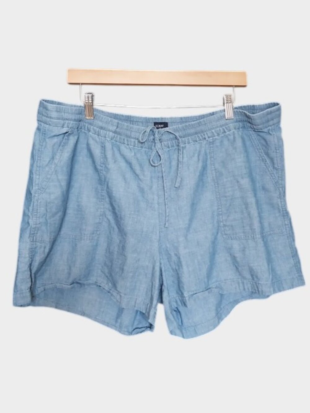J.Crew chambray pull-on Light weight shorts elastic waistband Womens Size XXL